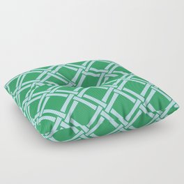 Classic Bamboo Trellis Pattern 222 Blue and Green Floor Pillow