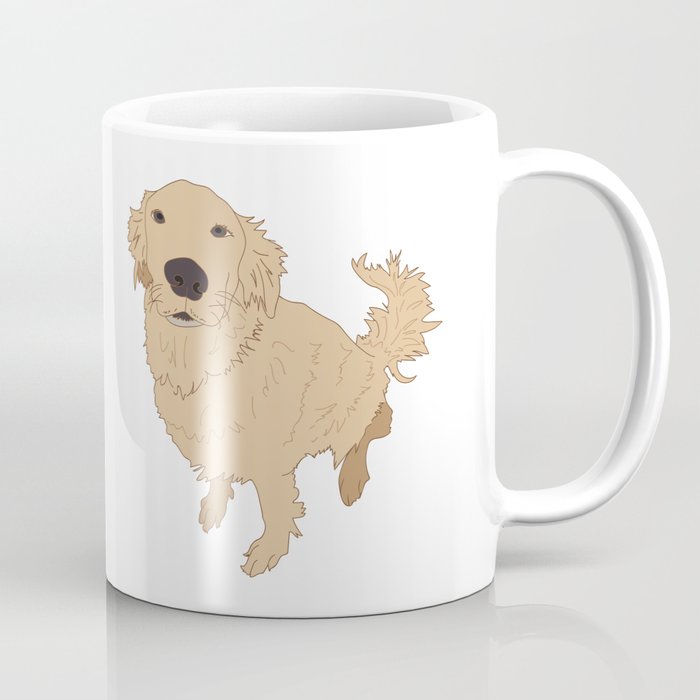 Golden Retriever Illustration On A White Background Coffee Mug By Betweentheblossoms Society6