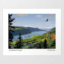 The Columbia River Gorge BRIGHTER! Art Print