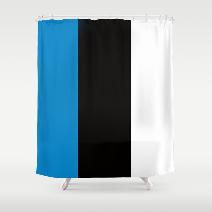 Shower Curtain By Team Colors, Black And Light Blue Shower Curtain