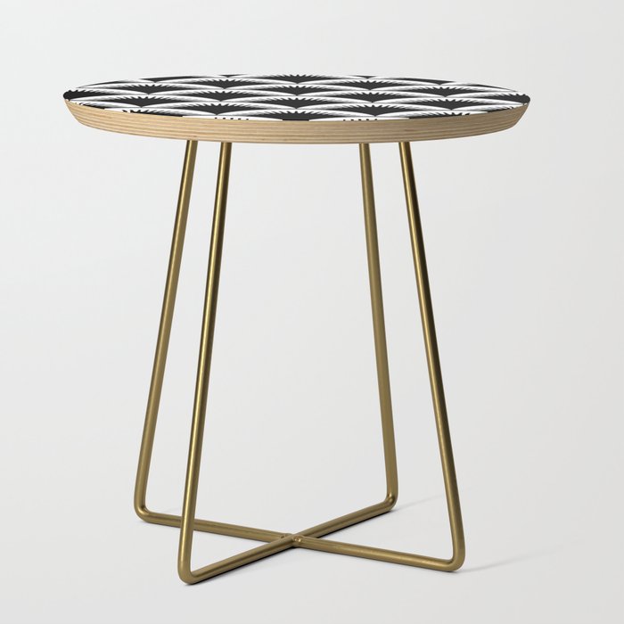 Japanese Fan Pattern Black and White Side Table by Tony Magner 