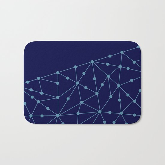 Blue abstract pattern . Mesh Bath Mat