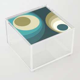 Colorful retro circles design 4 Acrylic Box