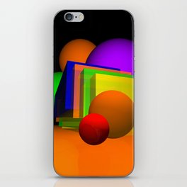 spheres and boxes -1- iPhone Skin