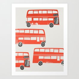 London Double Decker Red Bus Art Print