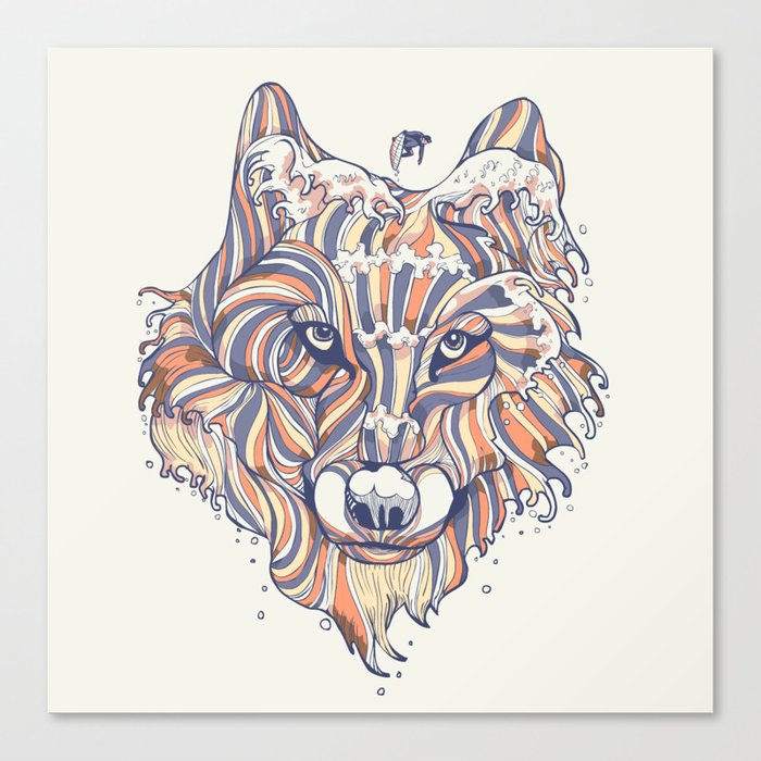 Wave Wolf Canvas Print
