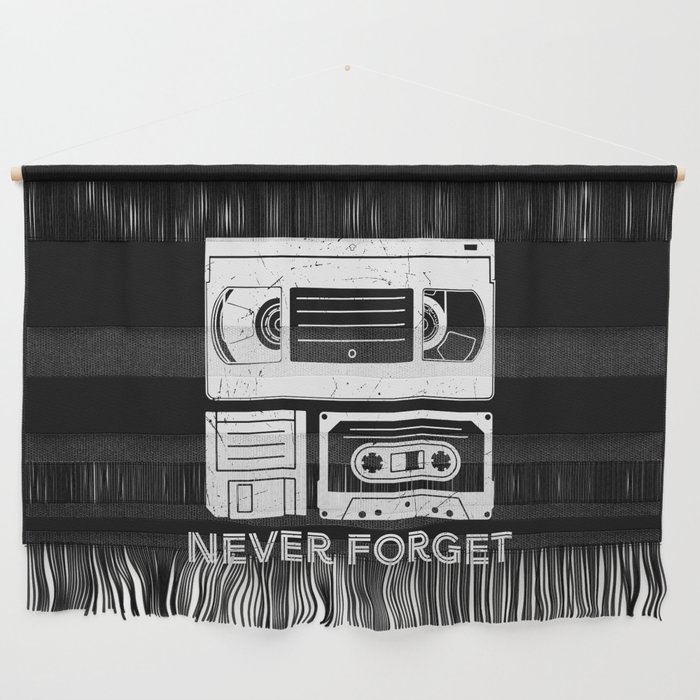Never Forget VHS Cassette Floppy Funny Wall Hanging