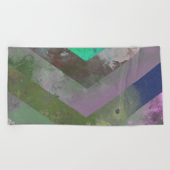 Look Down (Abstract, pastel, geometric artwork) Beach Towel