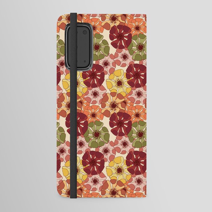 autumnal yellow orange red floral poppy arrangements Android Wallet Case