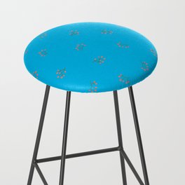 Branches With Red Berries Seamless Pattern on Turquoise Background Bar Stool