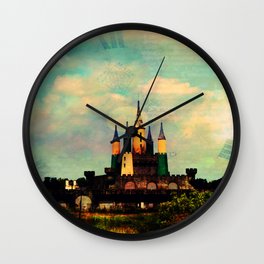 Once Upon a Time Wall Clock | Collage, Abandoned, Landscape, Urbaneploration, Sleepingbeauty, Photo, Fairytale, Princess, Rainbow, Fantasy 