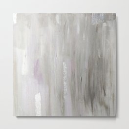 Lavender & Silver Metal Print | Wallart, Abstractart, Painting, Grey, Silver, Metallic, Abstract, Lines, Silverleaf, Shiny 