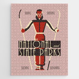  Art deco skiing National State Parks Jigsaw Puzzle