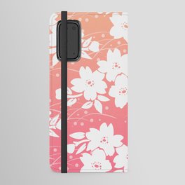 Japanese Sakura Branches on Ombre Pink Android Wallet Case