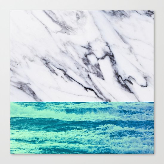 Marble Ocean iPhone Case and Throw Pillow Design Canvas Print