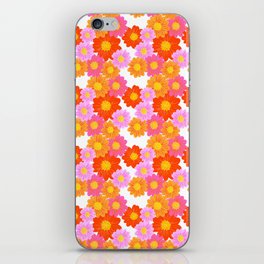 Cheerful Summer Daisy Flowers Red, Pink Orange iPhone Skin