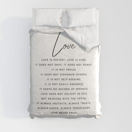 1 Corinthians 13 Love Is Patient Love Is Kind Love Never Fails Bible Verse Print Scripture Christian Comforter