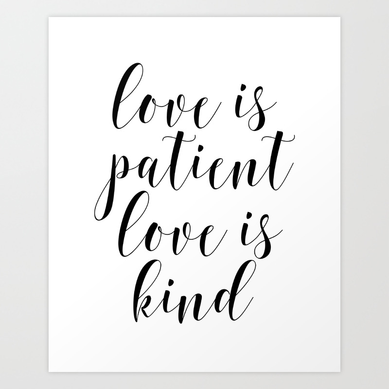 Love Is Patient Love Is Kind Wedding Print Gift Wall Art Print