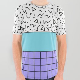Memphis pattern 100 - 80s / 90s Retro All Over Graphic Tee