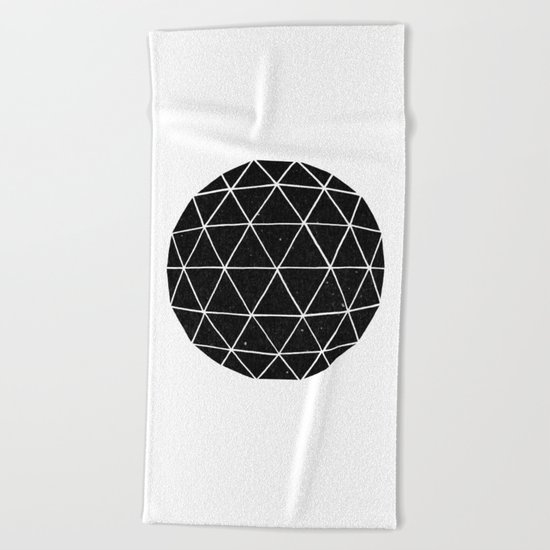 Dark Geodesic Beach Towel