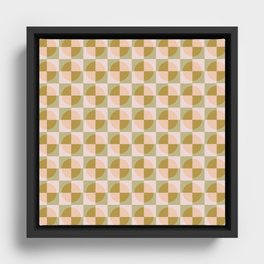 Pastel Checkerboard and Transparent Dots Framed Canvas