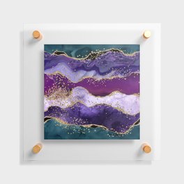 Peacock Glitter Agate Texture 06 Floating Acrylic Print