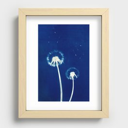 Cyanotype - Dandelion #1 Recessed Framed Print