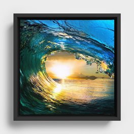 Glowing Wave Framed Canvas