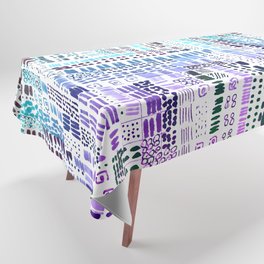 vibrant blue purple ink marks hand-drawn collection Tablecloth