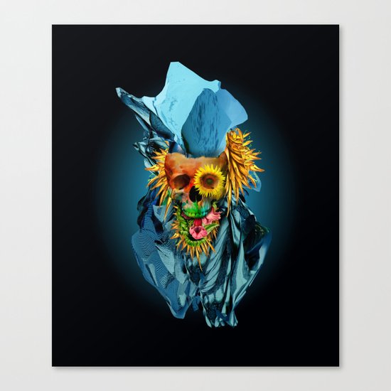 Floral Skull Vivid IV Canvas Print