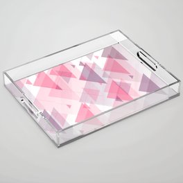 Abstract Pink Triangles Acrylic Tray