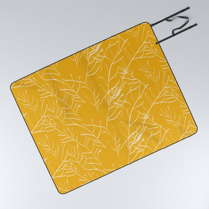Branches in yellow Picnic Blanket