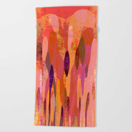 Baroque in red Beach Towel