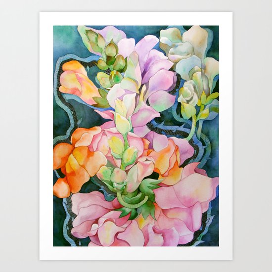 Colorful in the dark Art Print