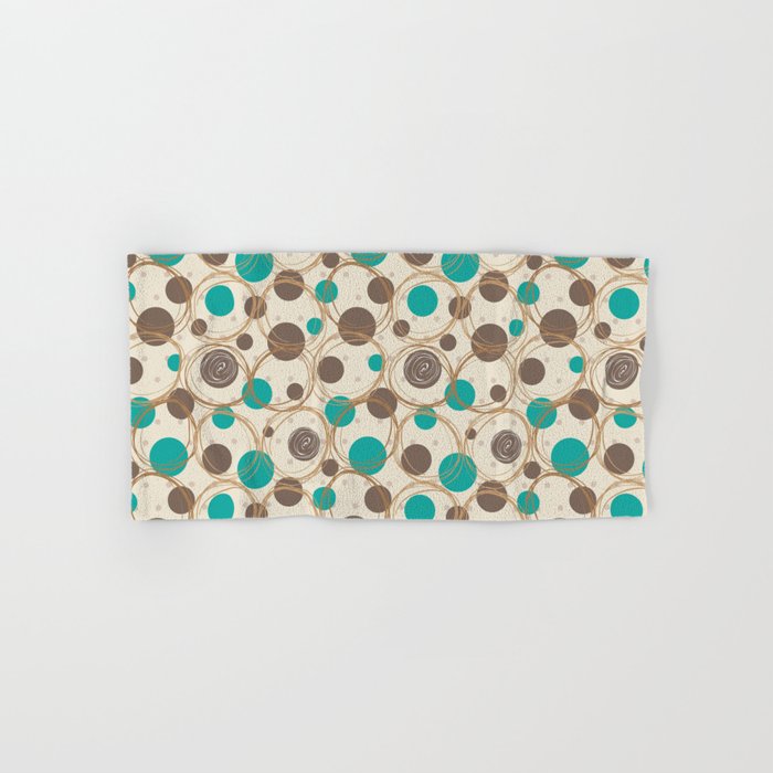 Brown and turquoise Hand & Bath Towel