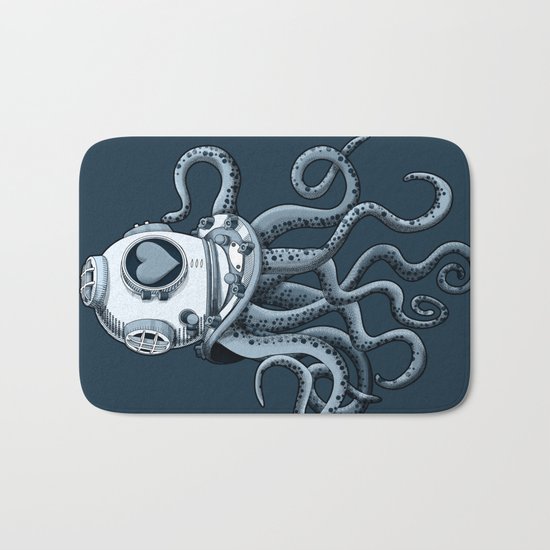 I'm falling in love with you? (blue gray) Bath Mat