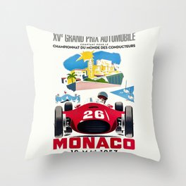 Classic Grand Prix Poster Throw Pillow