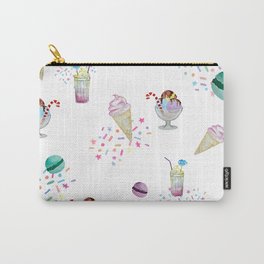 Pattern with a watercolor image of ice cream, cocktails, sweets, candy Carry-All Pouch