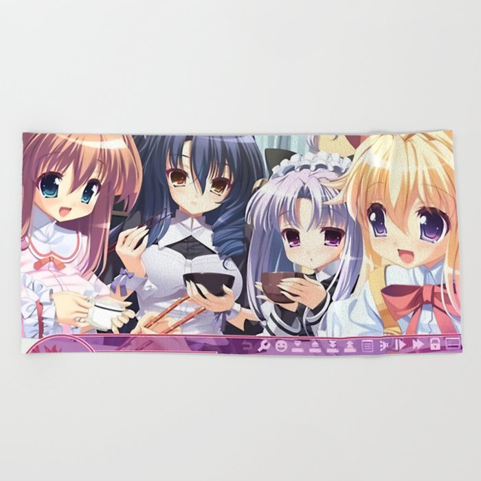 anime girl aesthetic  Beach Towel