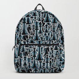 Chess Pattern II BLACK Backpack | Bishop, Knight, Game, Graphicdesign, Rook, Gamer, Horse, Move, King, Blitz 