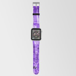 Modern Abstract Digital Paint Strokes in Grape Purple Apple Watch Band