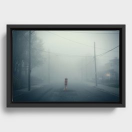foggy broken street Framed Canvas