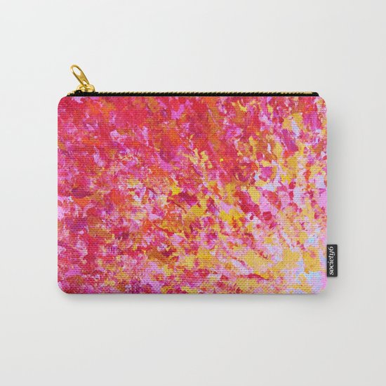 ROMANTIC DAYS - Lovely Sweet Romance, Valentine's Day Sweetheart Pink Red Abstract Acrylic Painting Carry-All Pouch