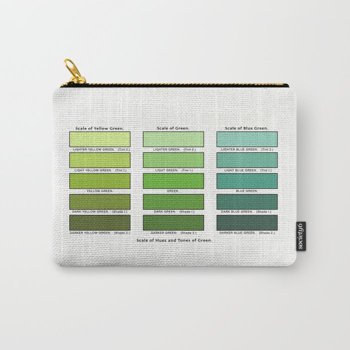 Mark Maycock's Scale of hues and tones of green from 1895 (interpretation) Carry-All Pouch