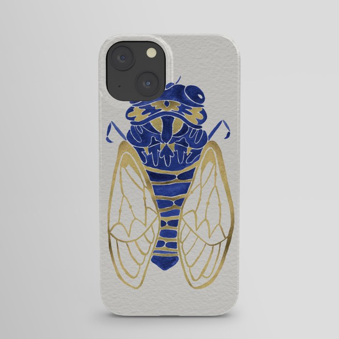 Cicada – Navy & Gold iPhone Case