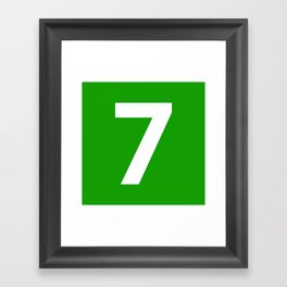 Number 7 (White & Green) Framed Art Print
