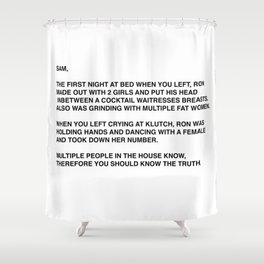 Anonymous Letter To Sammi Sweetheart Jersey Shore Shower Curtain