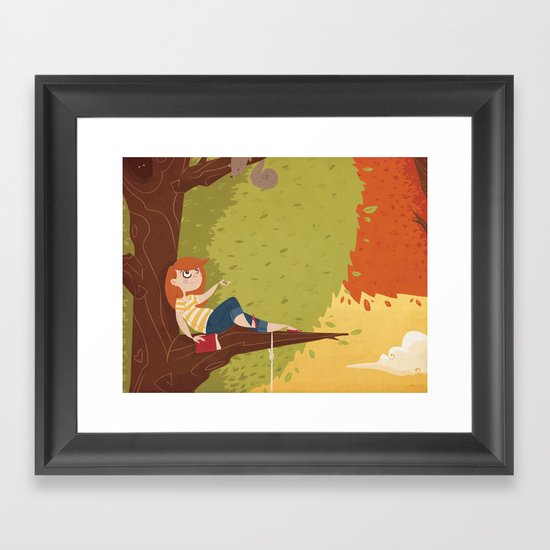 Up a Tree Framed Art Print