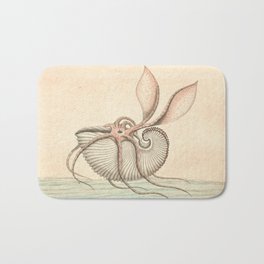 Argonauta Argo octopus (paper nautilus) by Frederick Nodder, 1793 Bath Mat