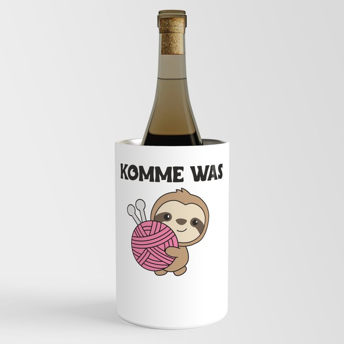 Come On What Wool Knit Cute Sloth With Wool Wine Chiller